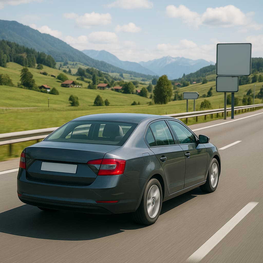 Auto auf Schweizer Autobahn